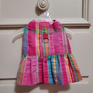 Pink plaid dog dress